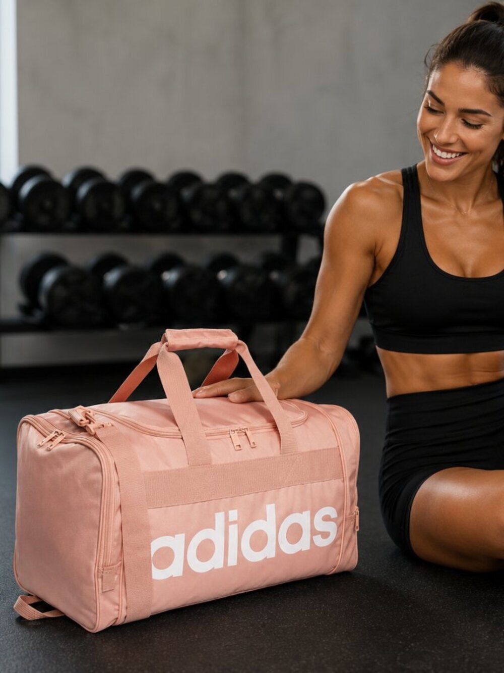 Adidas Unisex Santiago Large Duffel Bag Pink White